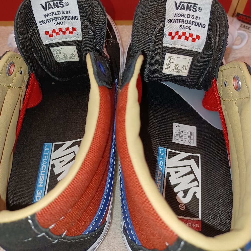 Vans Men's 6.5/Women's 8 Skate Grosso Mid Forever Black/Blue VN0A5FCGAPB - Picture 4 of 12